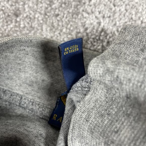 Polo Ralph Lauren Bomber Jacket Mens Medium Zip Up Sweatshirt Stretch Gray - Picture 4 of 16